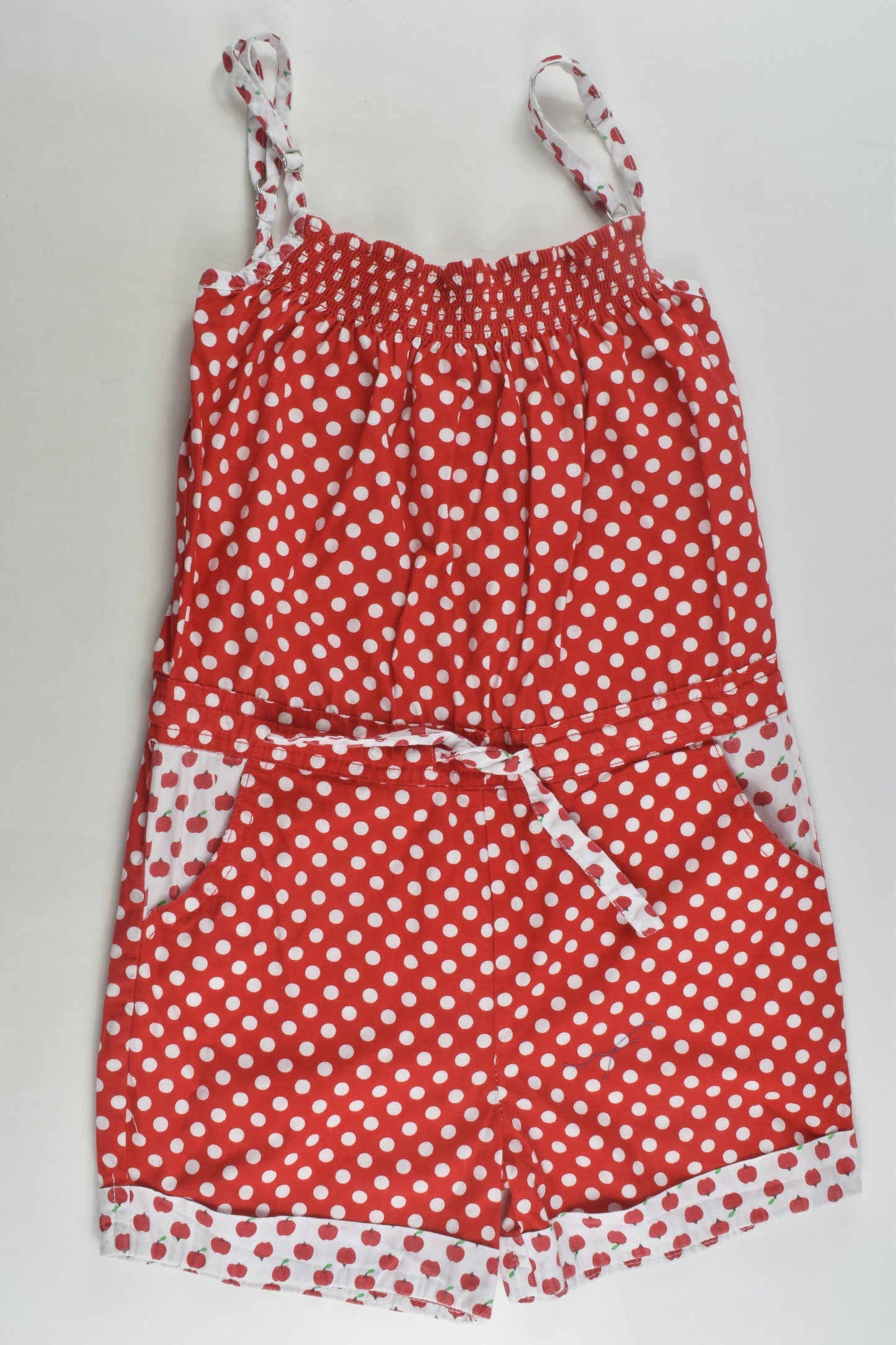 Oobi Size 6 Polka Dots and Apples Playsuit