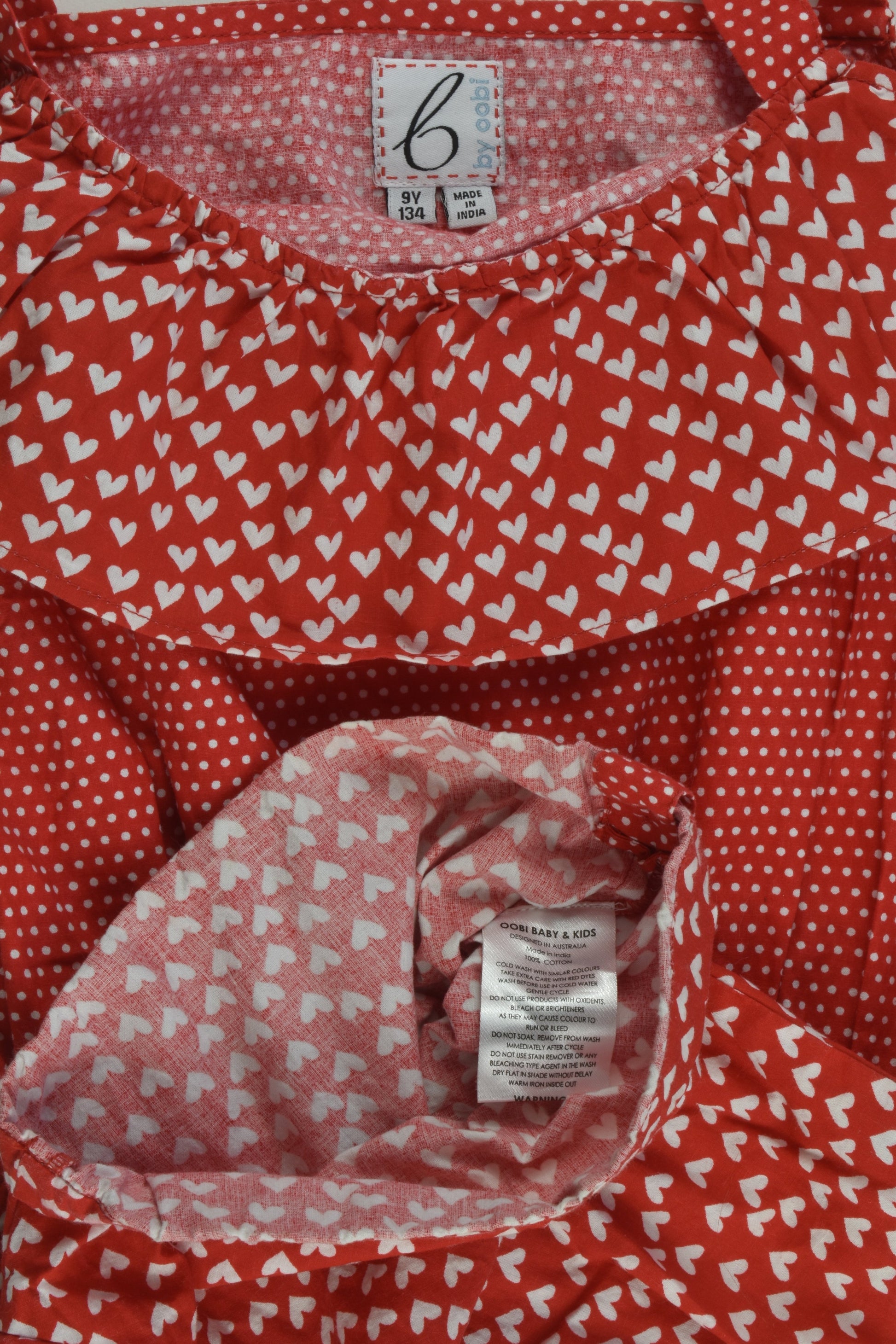 Oobi Size 9 (134 cm) Love Hearts Short Playsuit