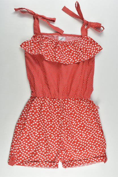 Oobi Size 9 (134 cm) Love Hearts Short Playsuit