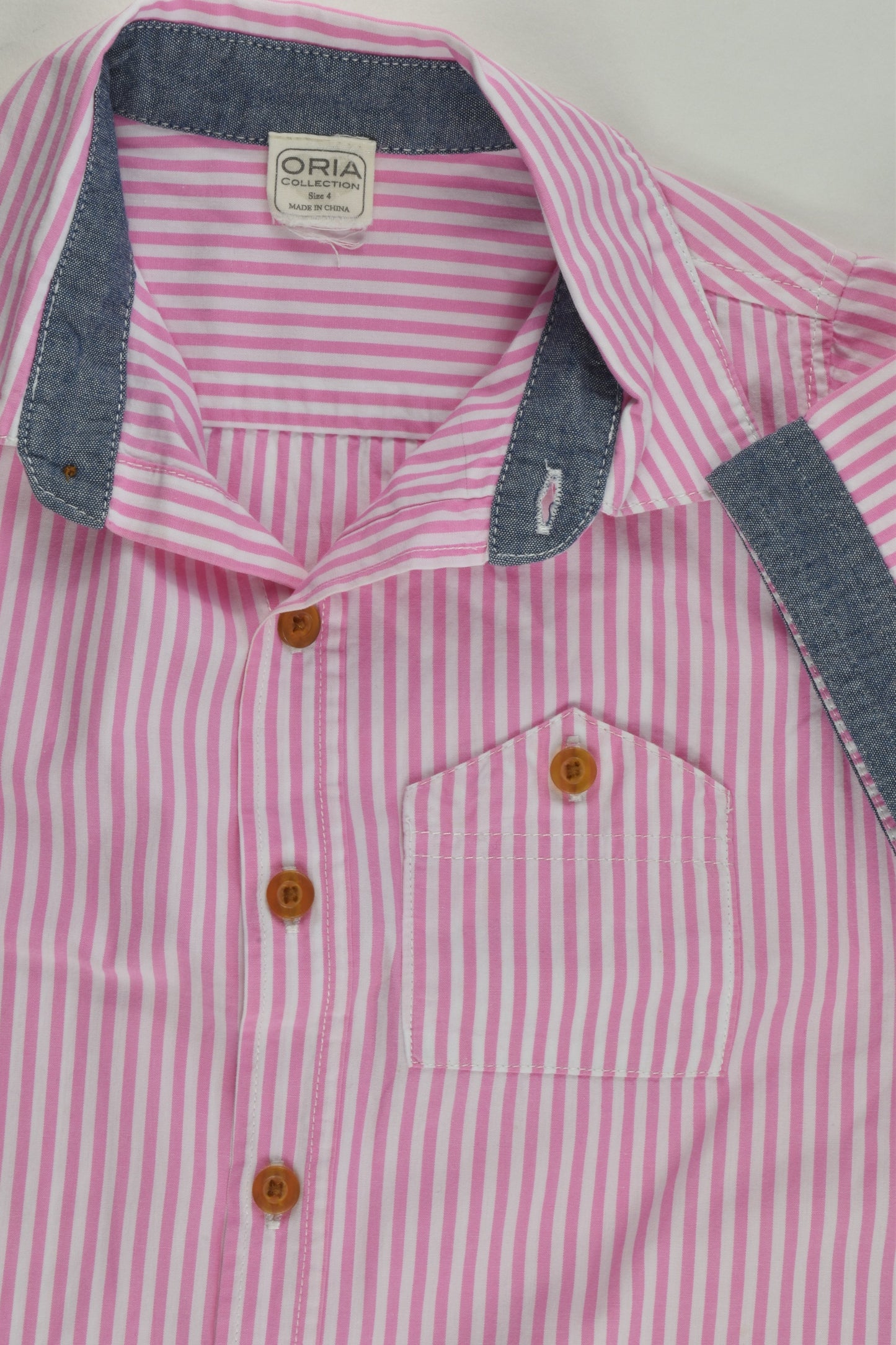 Oria Collection Australia Size 4 Pink Striped Shirt