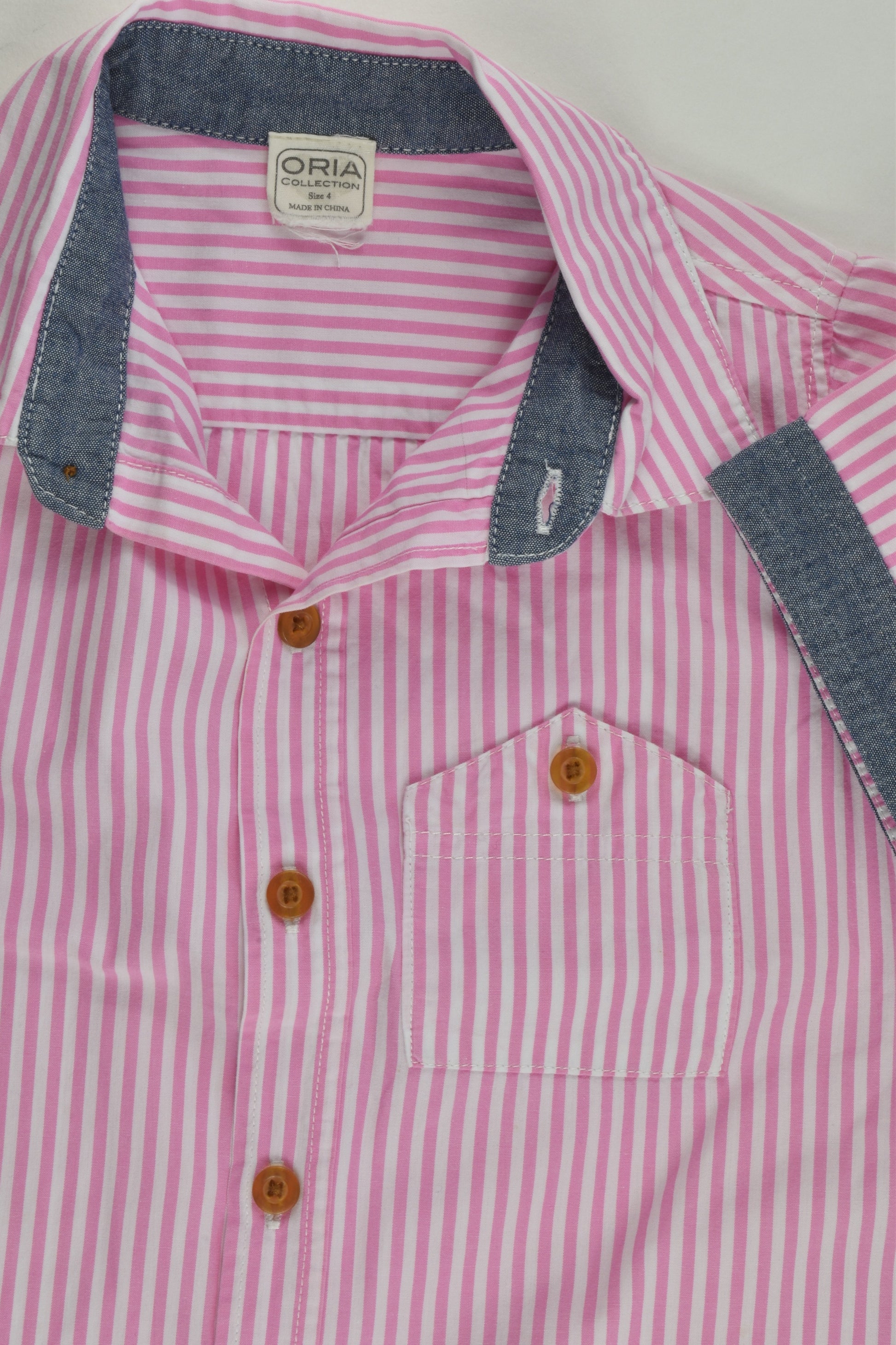 Oria Collection Australia Size 4 Pink Striped Shirt
