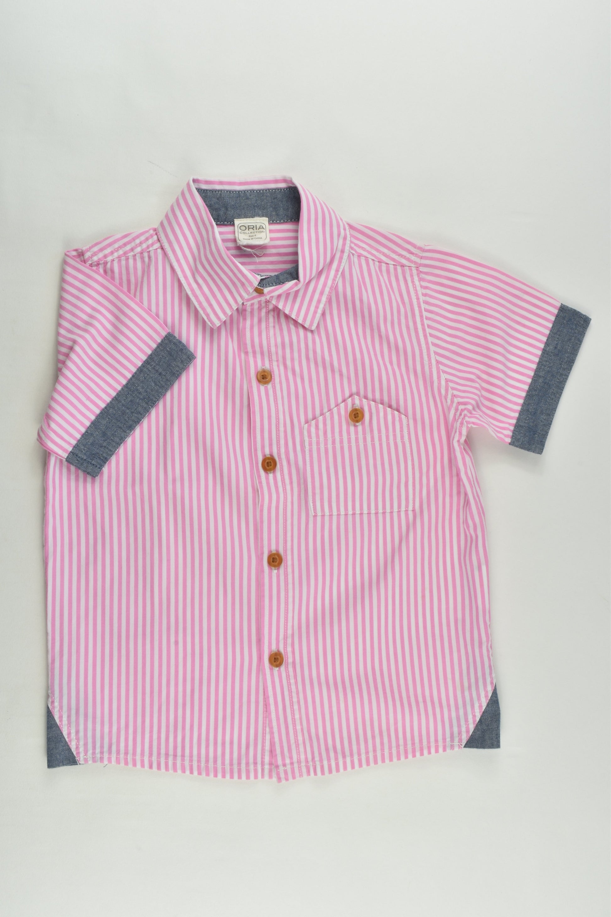 Oria Collection Australia Size 4 Pink Striped Shirt