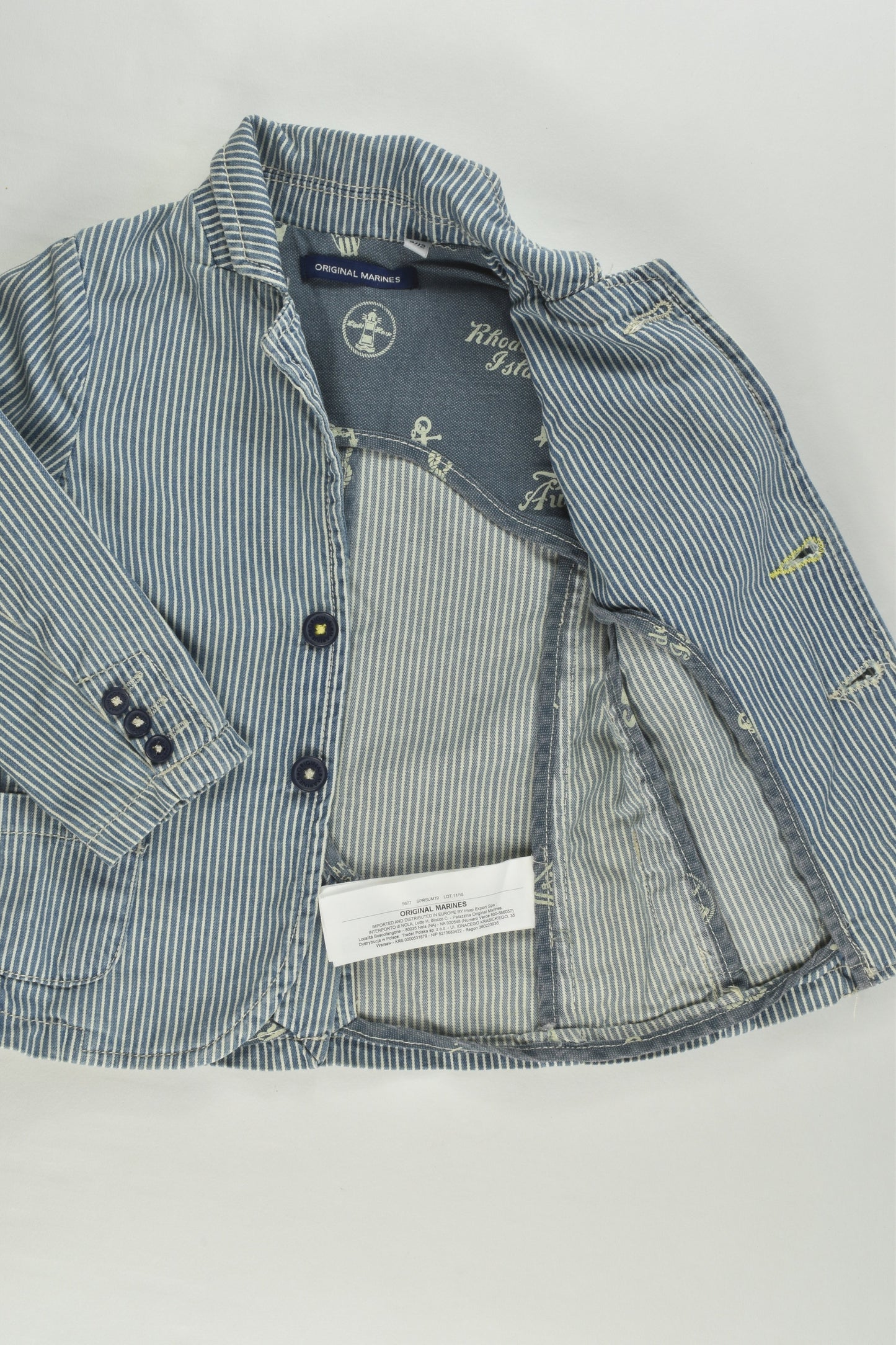 Original Marines Size 0 (9/12 months) Denim Blazer