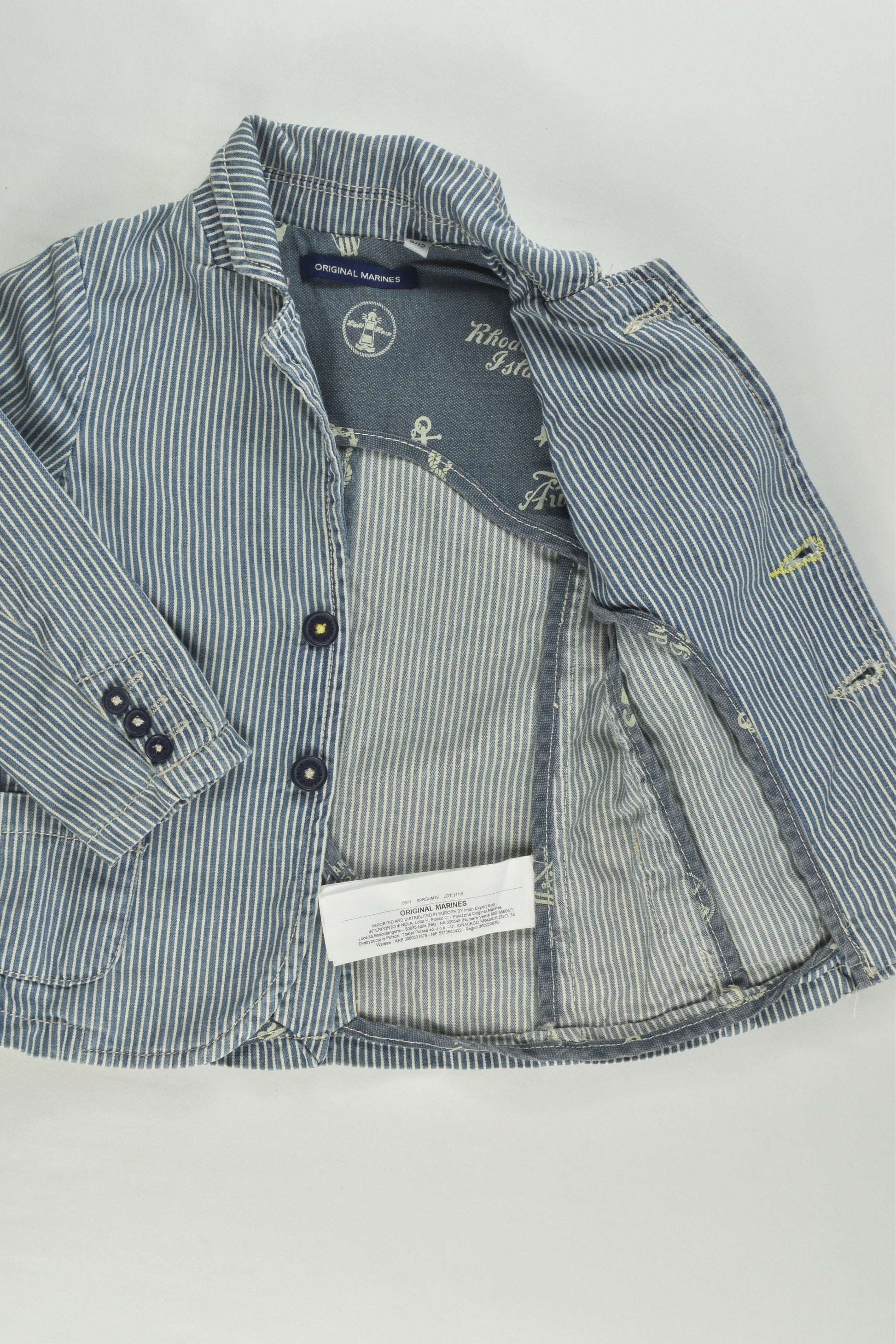 Original Marines Size 0 (9/12 months) Denim Blazer