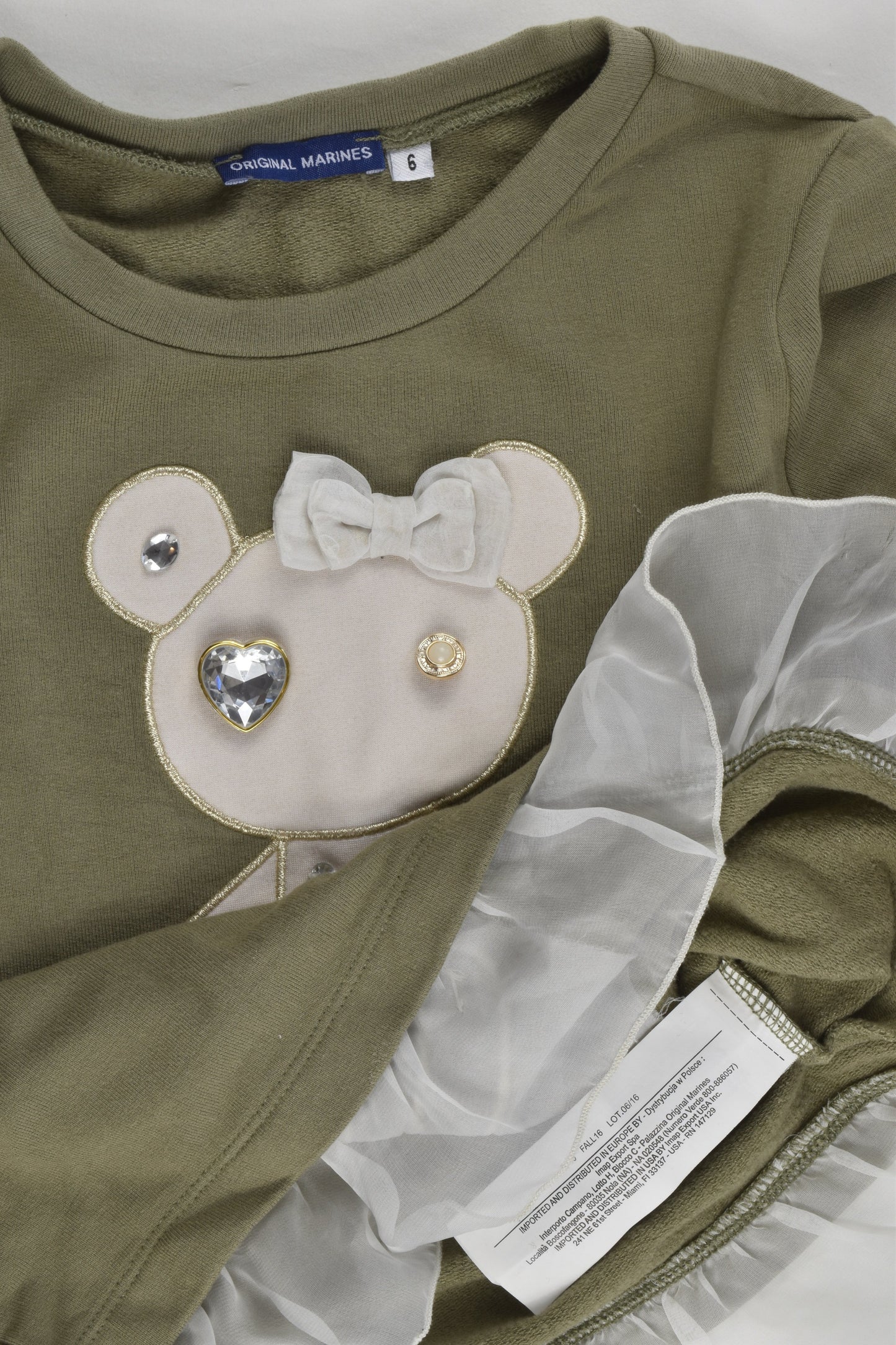 Original Marines Size 6 Teddy Bear Top