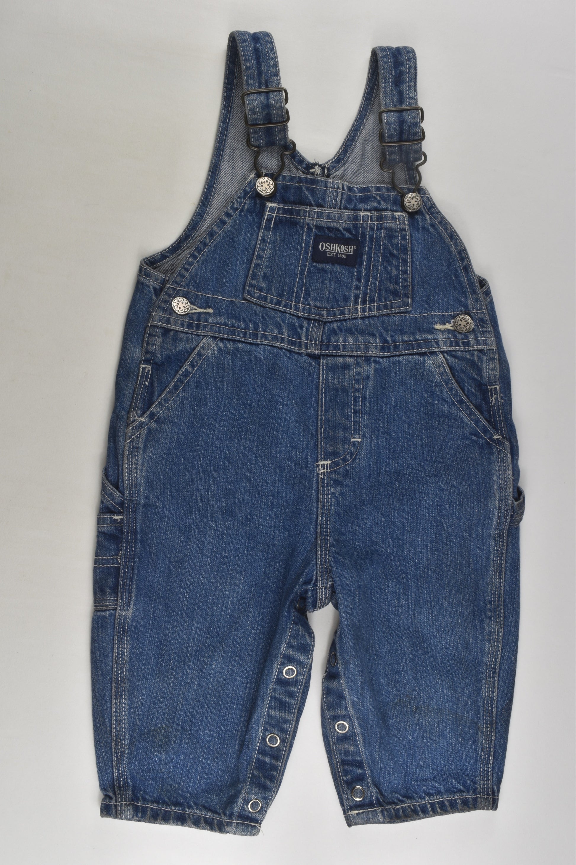 OshKosh Size 0 (12 months) Denim Overalls