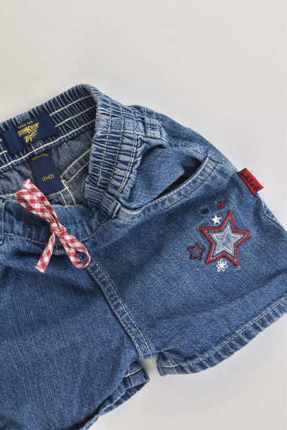 OshKosh Size 0 (12 months) Stars Denim Shorts