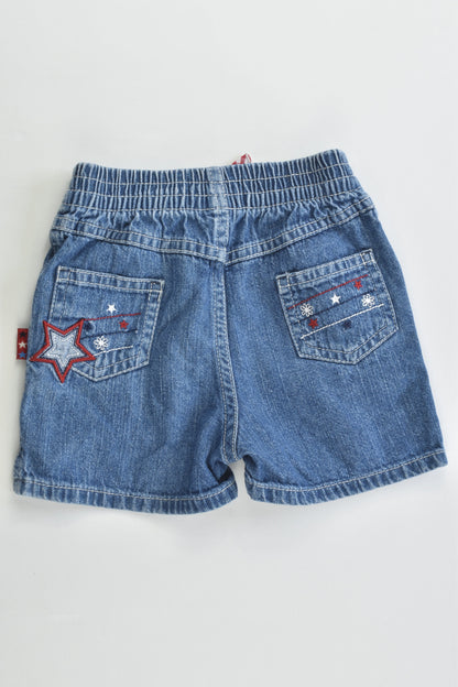 OshKosh Size 0 (12 months) Stars Denim Shorts