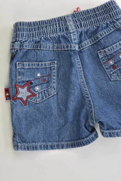 OshKosh Size 0 (12 months) Stars Denim Shorts