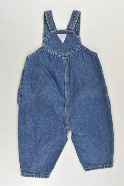 OshKosh Size 0 (6-9 months) Floral Embroidery Denim Overalls