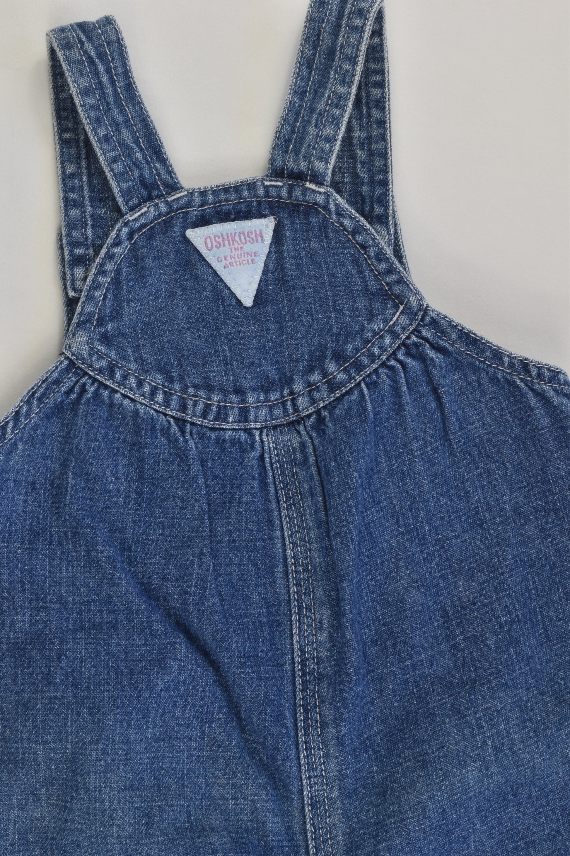 OshKosh Size 0 (6-9 months) Floral Embroidery Denim Overalls