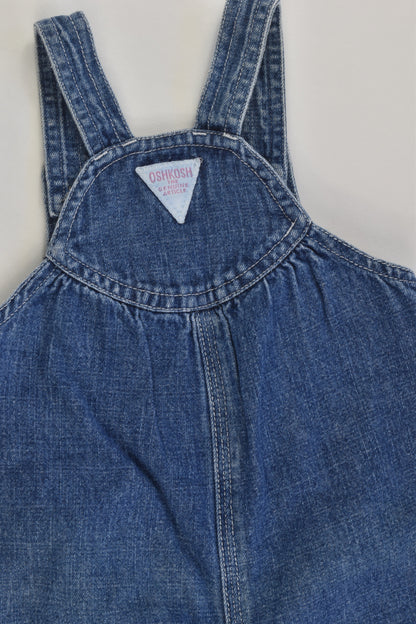 OshKosh Size 0 (6-9 months) Floral Embroidery Denim Overalls