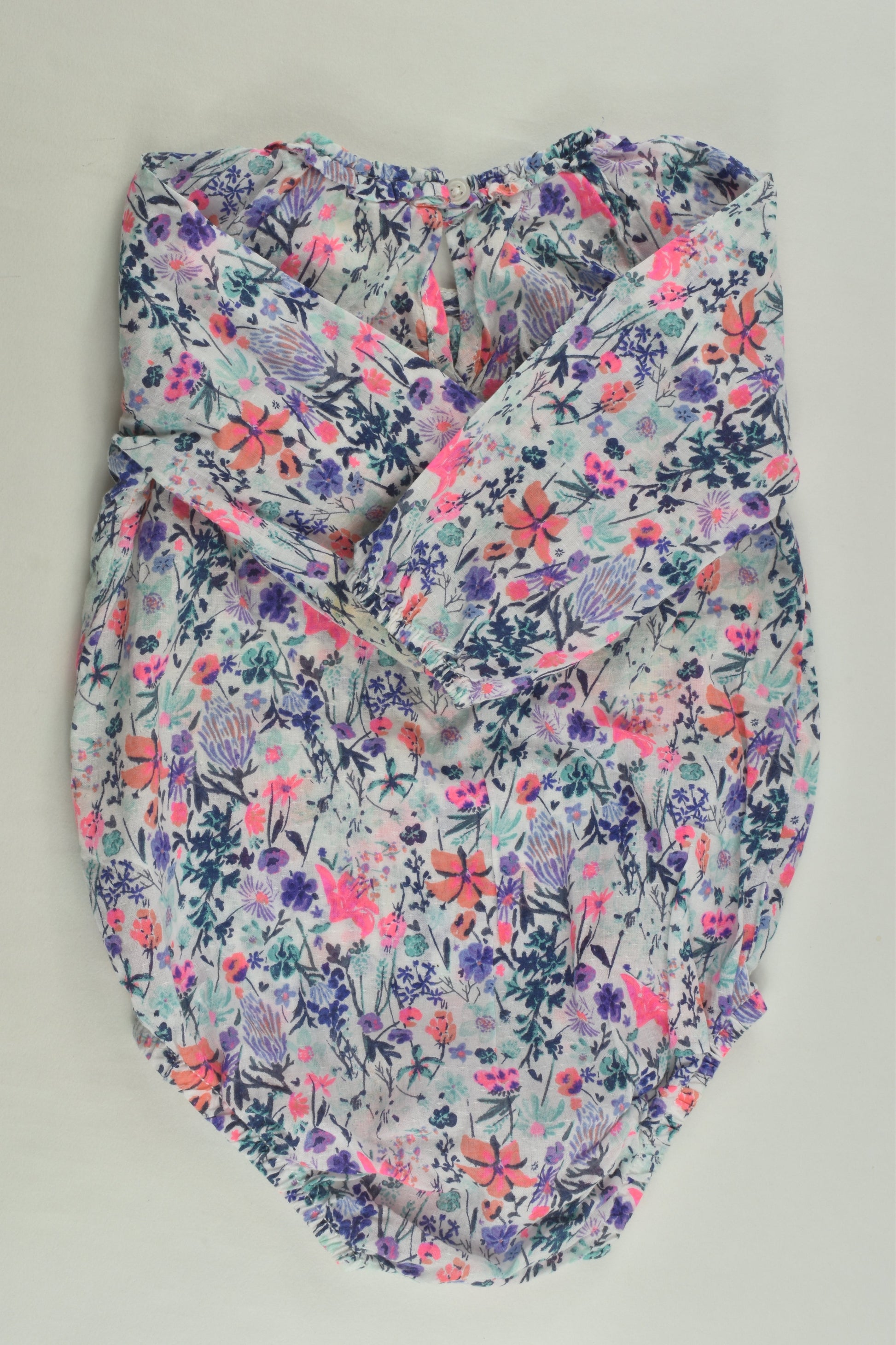 OshKosh Size 00 (6 months) Floral Romper