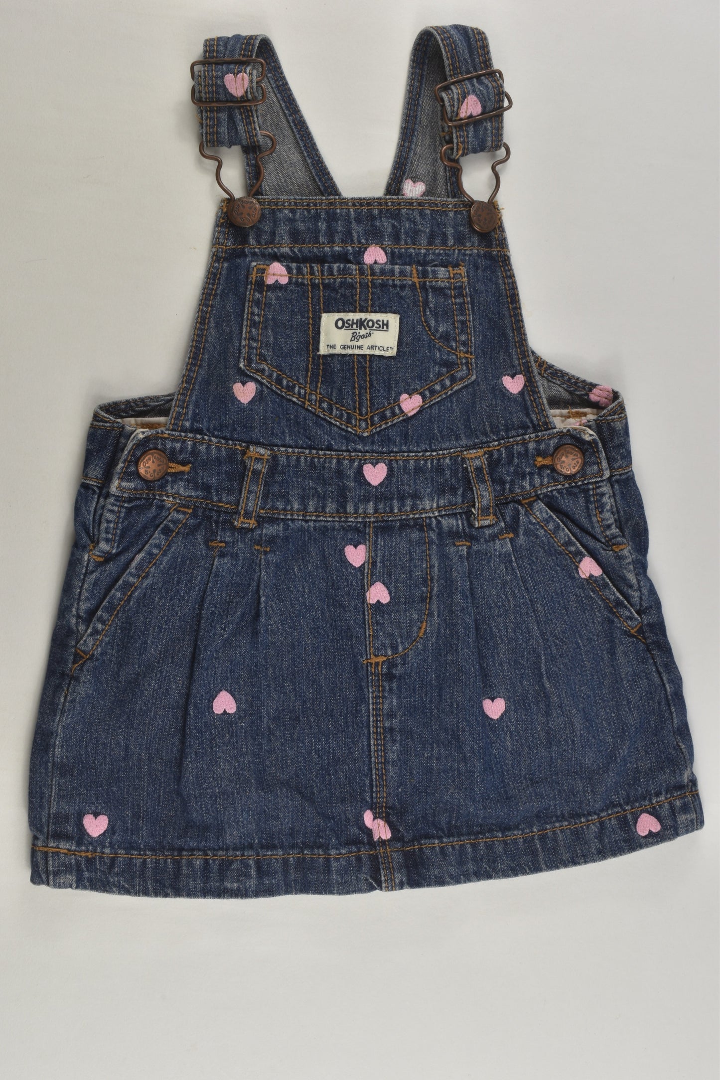 OshKosh Size 1 (18 months) Hearts Denim Dress