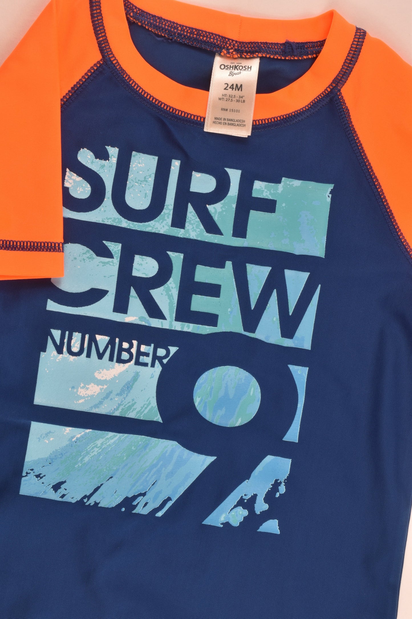 OshKosh Size 1-2 (24 months) 'Surf Crew' Rashie Top