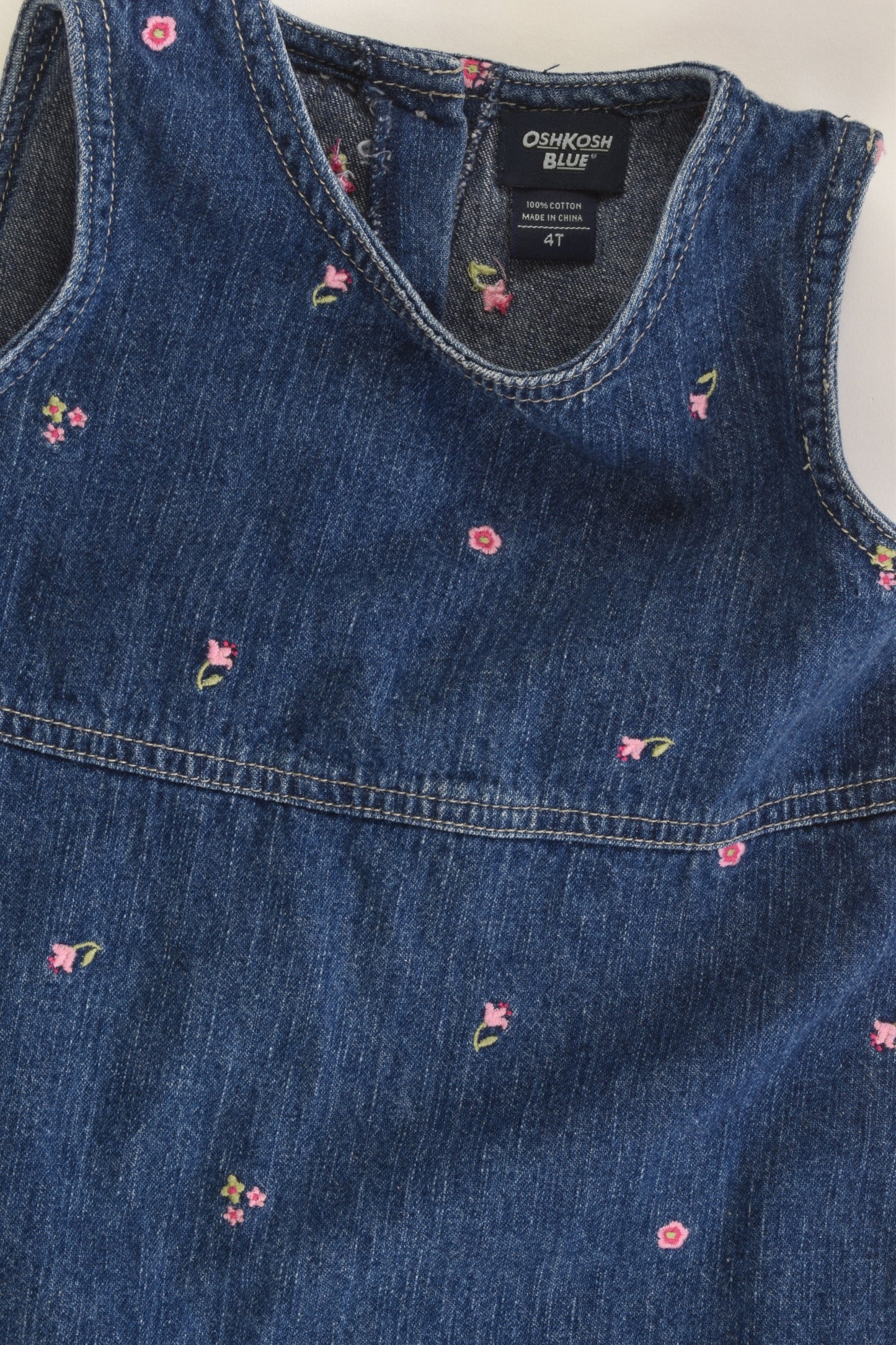 OshKosh Size 4 Denim Dress with Flowers