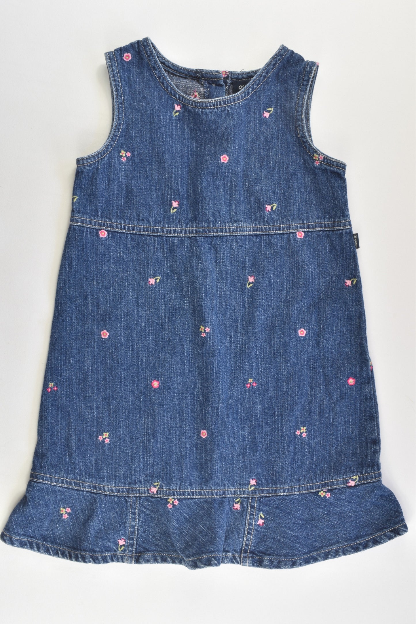 OshKosh Size 4 Denim Dress with Flowers