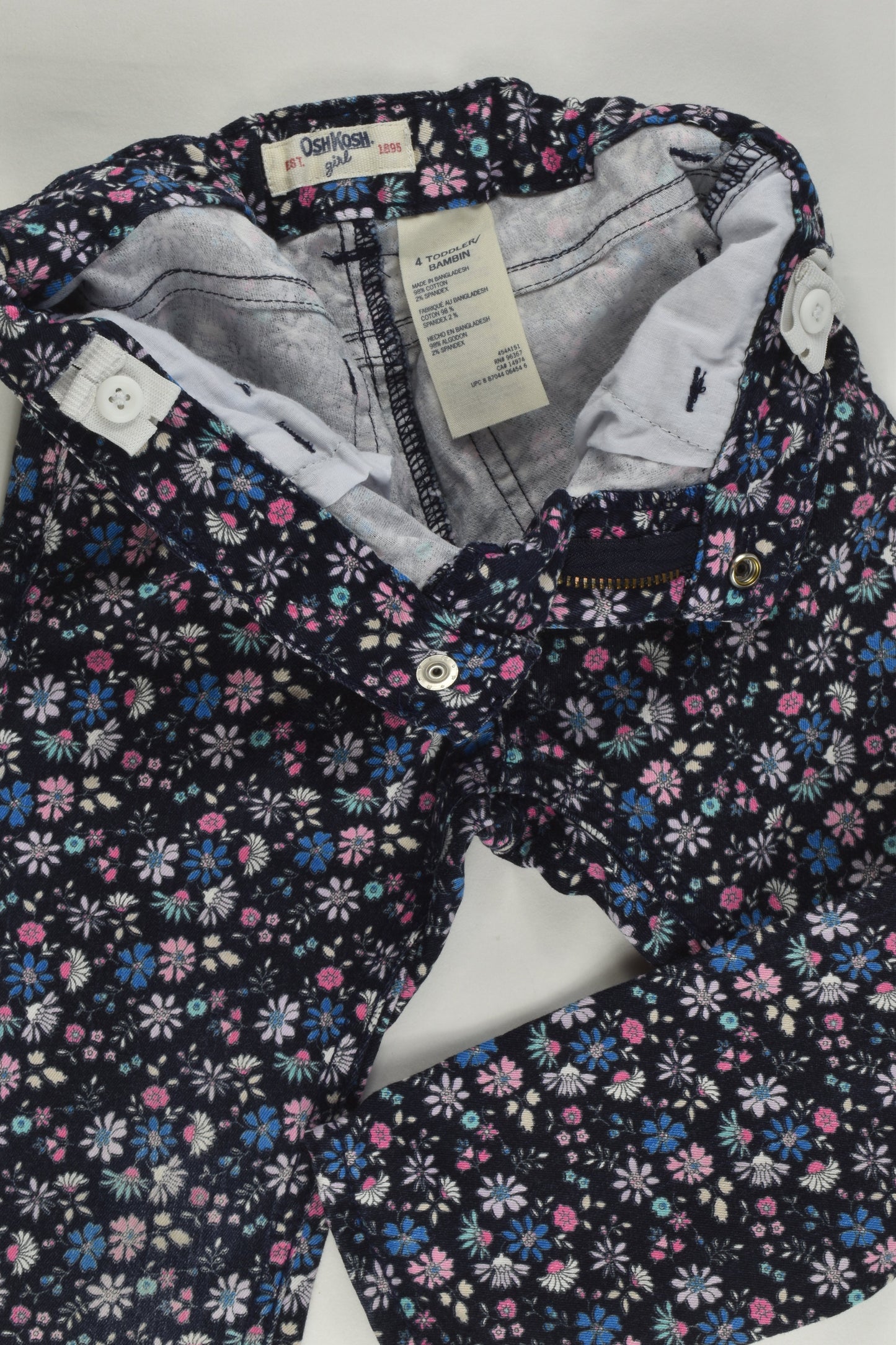 OshKosh Size 4 Stretchy Floral Denim Pants