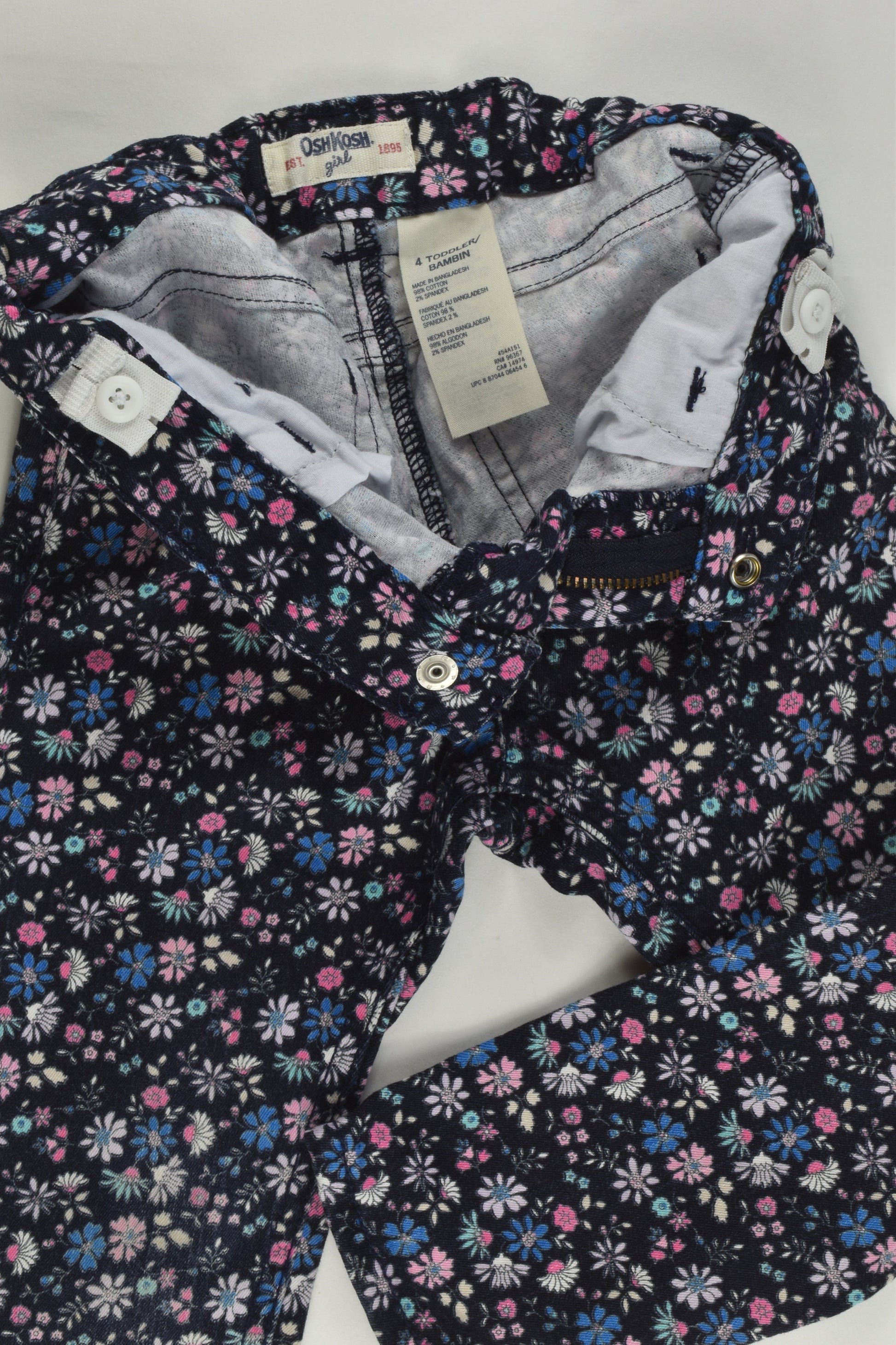 OshKosh Size 4 Stretchy Floral Denim Pants