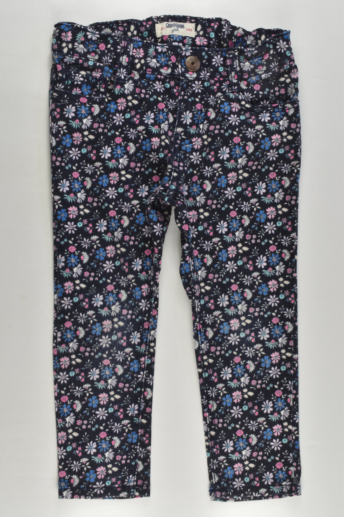 OshKosh Size 4 Stretchy Floral Denim Pants