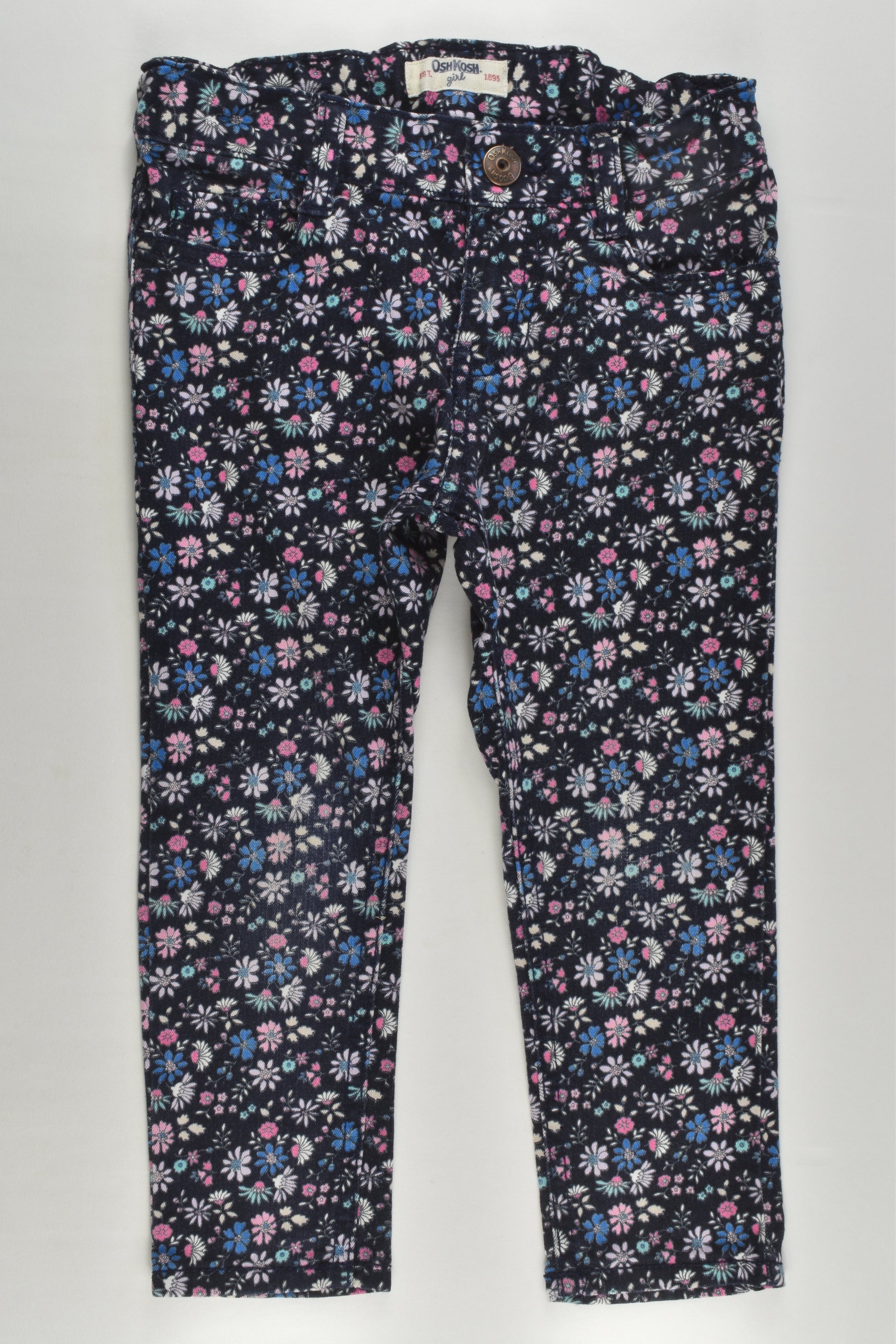 OshKosh Size 4 Stretchy Floral Denim Pants