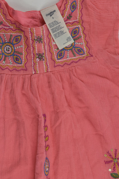 OshKosh Size 6 Lined Embroidery Muslin Blouse