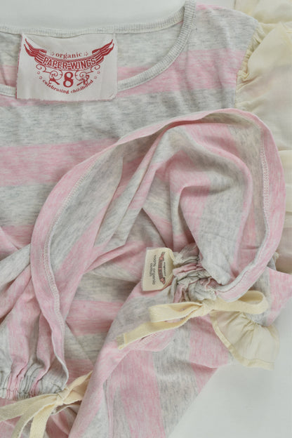 Paperwings Size 8 Stripes Ruffle T-shirt