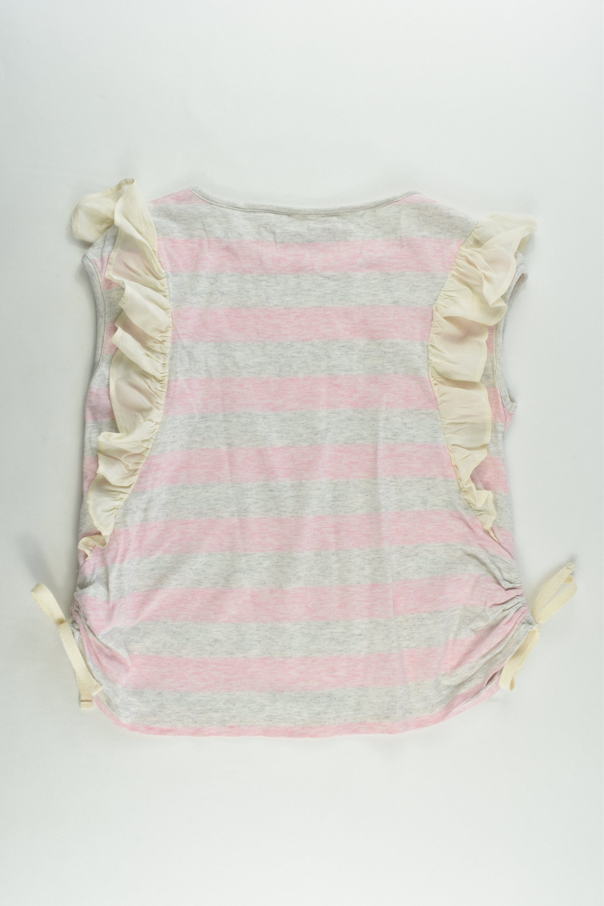 Paperwings Size 8 Stripes Ruffle T-shirt