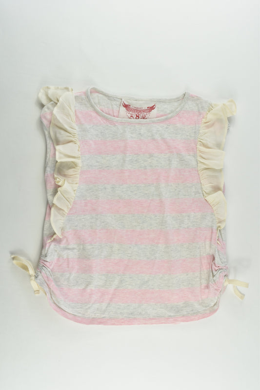 Paperwings Size 8 Stripes Ruffle T-shirt