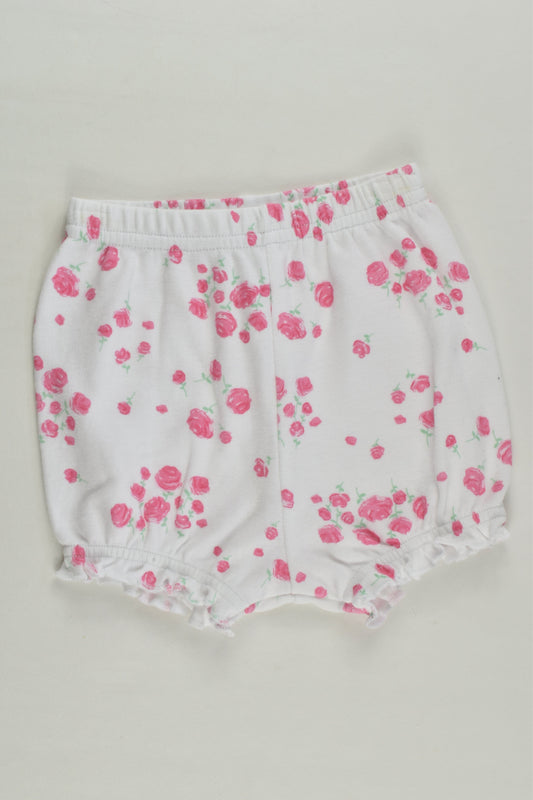Papoose Size 00 Roses Shorts