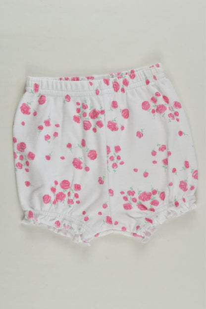 Papoose Size 00 Roses Shorts