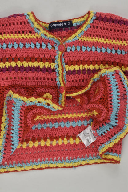 Papoose Size 2 Colourful Knit Cardigan