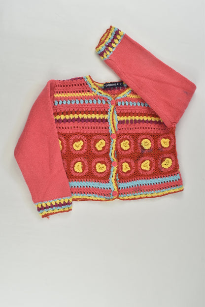 Papoose Size 2 Colourful Knit Cardigan