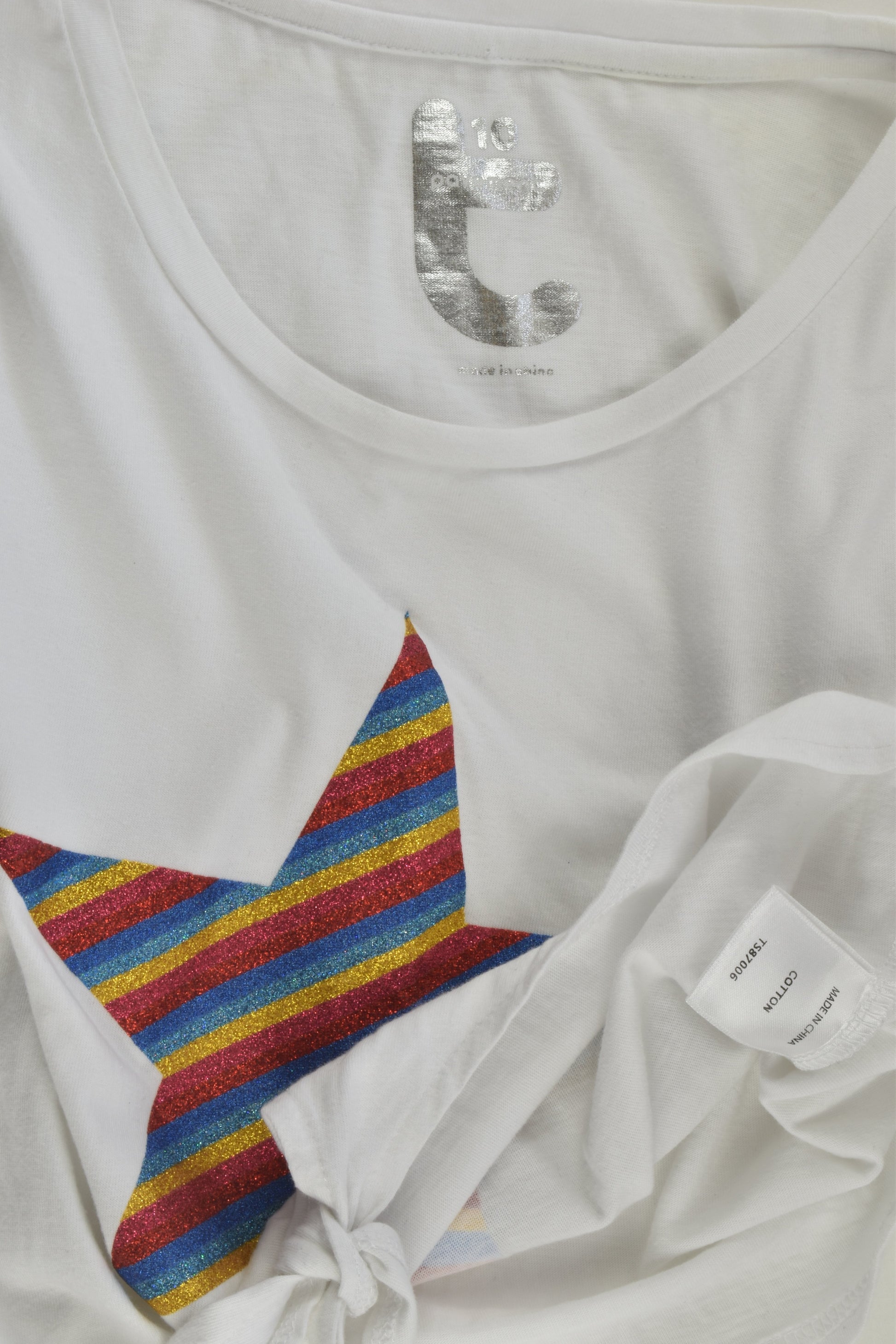 Pavement Size 10 Rainbow Star Tie-front T-shirt