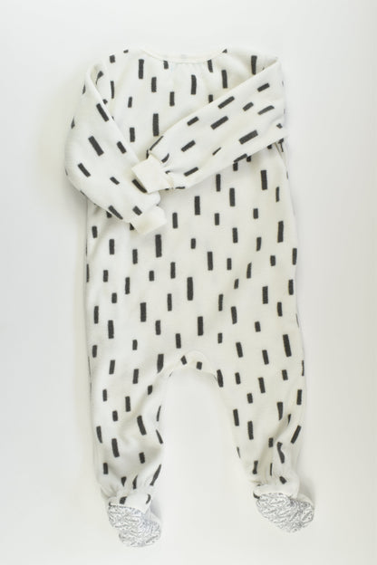 Pekkle Size 0 (12 months) Footed Fleece Romper