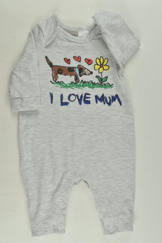 Peter Alexander Size 000 'I Love Mum' Romper