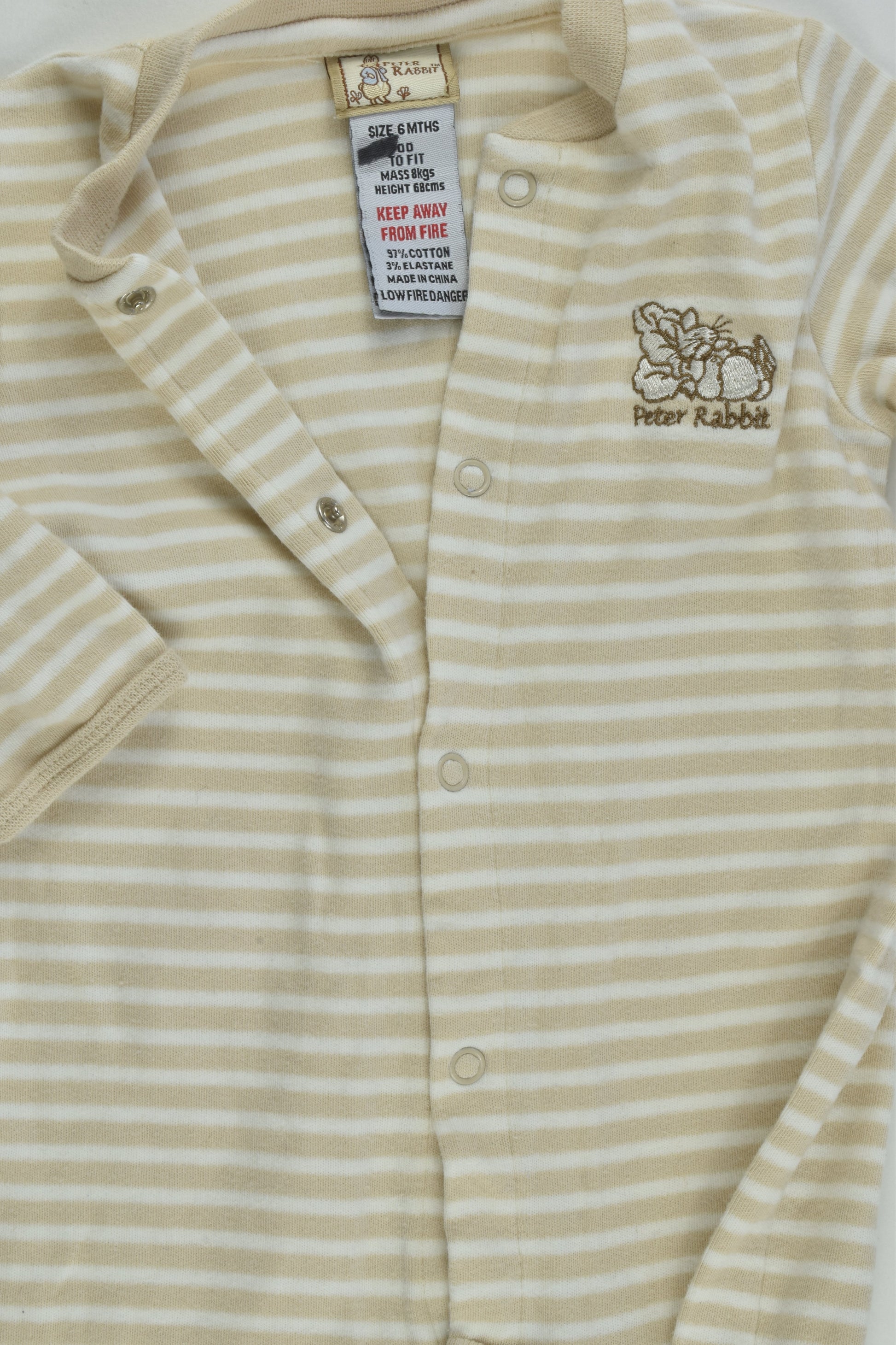Peter Rabbit Size 00 (68 cm) Striped Footed Romper