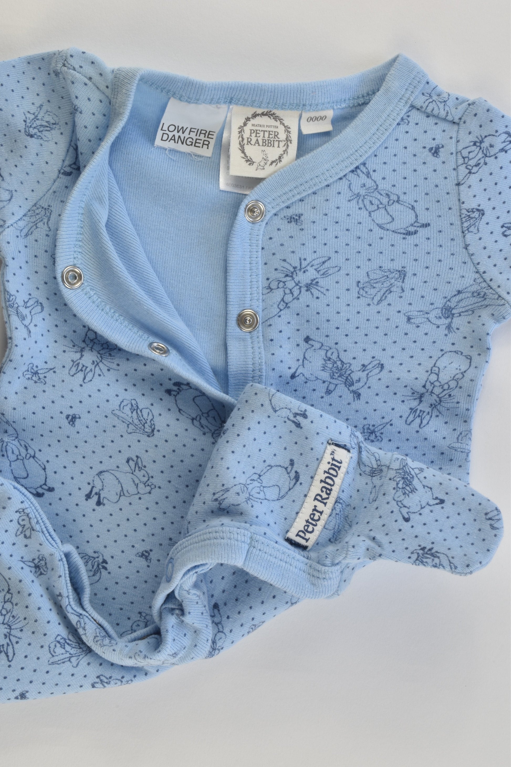 Peter Rabbit Size 000 Footed Romper
