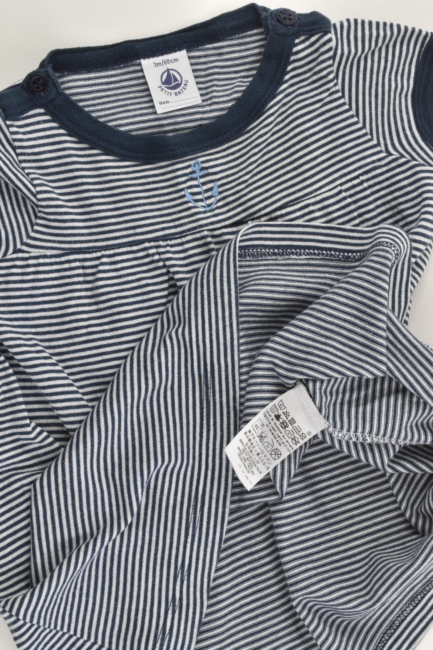 Petit Bateau (France) Size 000-00 (3 months, 60 cm) Nautical Dress