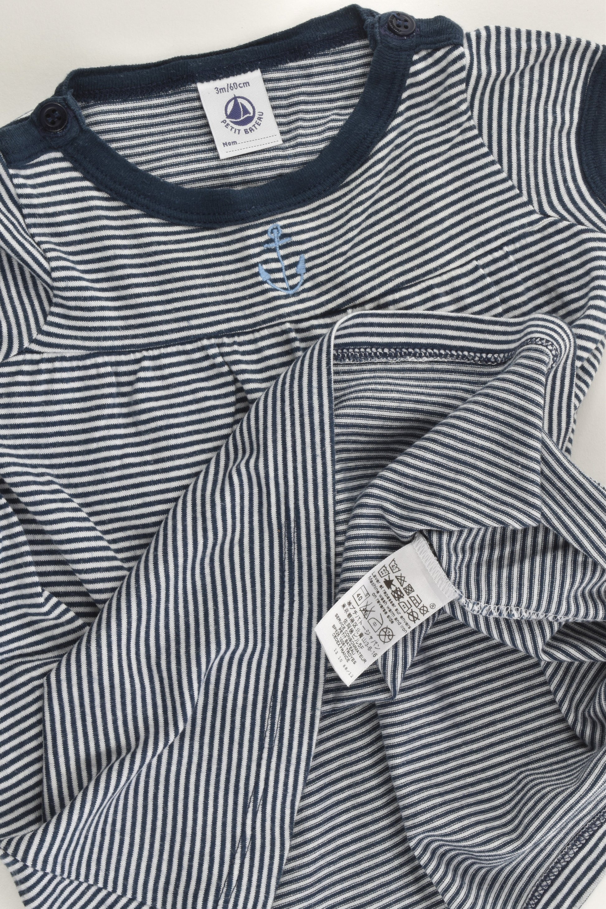 Petit Bateau (France) Size 000-00 (3 months, 60 cm) Nautical Dress