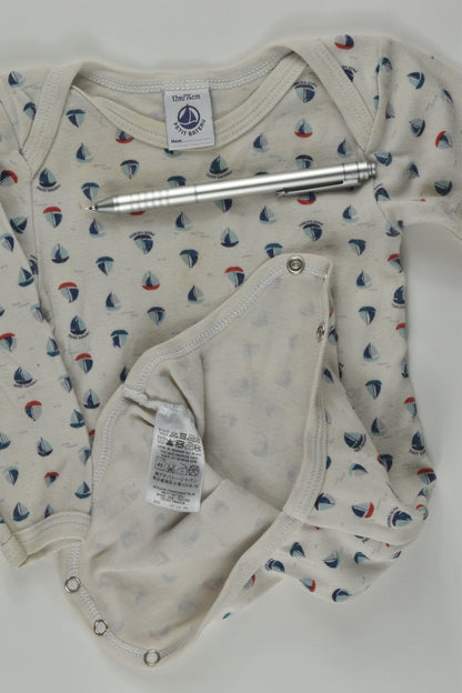 Petit Bateau Size 0 Nautical Bodysuit