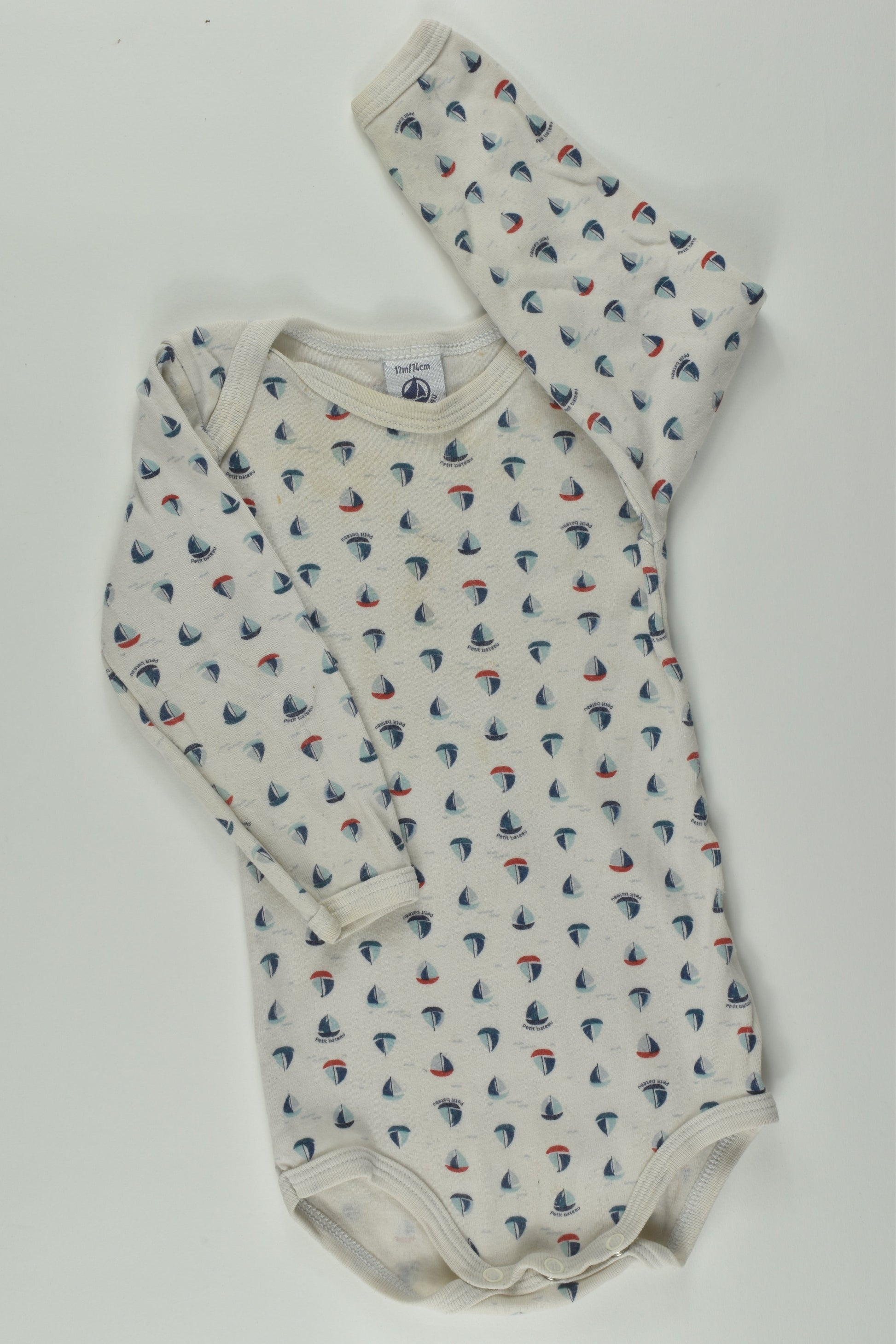 Petit Bateau Size 0 Nautical Bodysuit