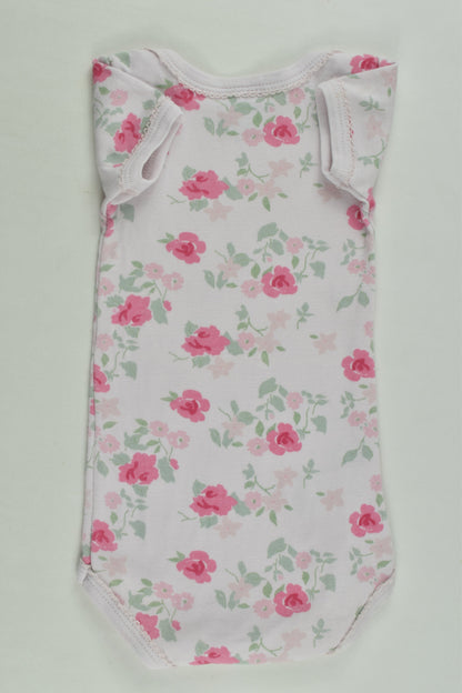 Petit Bateau Size 00 (6 months, 67 cm) Floral Bodysuit