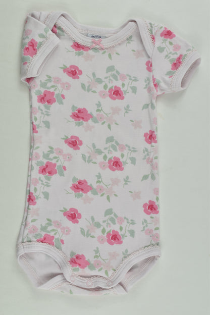 Petit Bateau Size 00 (6 months, 67 cm) Floral Bodysuit