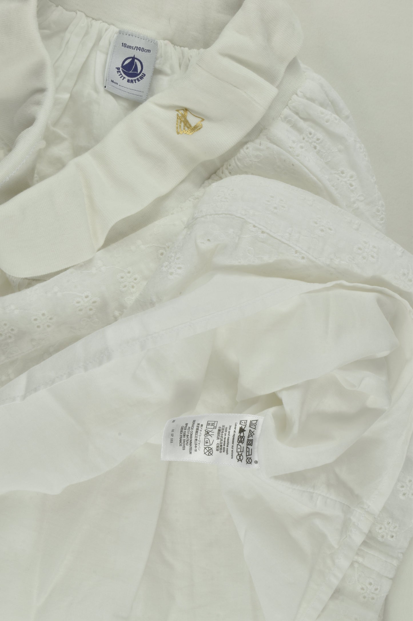 Petit Bateau Size 10 (140 cm) Lined Lace Skirt