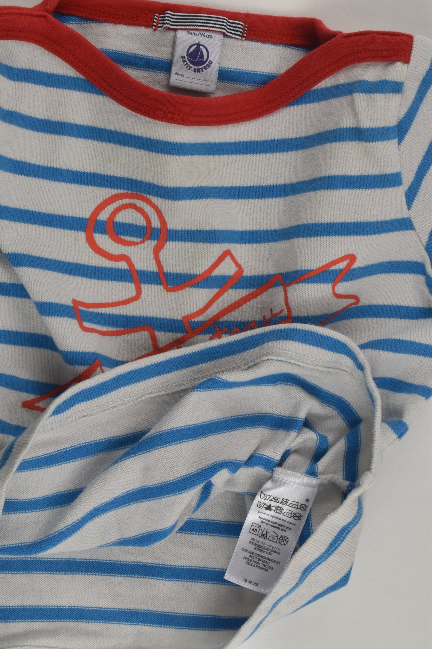 Petit Bateau Size 2-3 (92 cm) Nautical Top