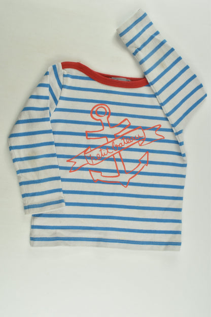 Petit Bateau Size 2-3 (92 cm) Nautical Top
