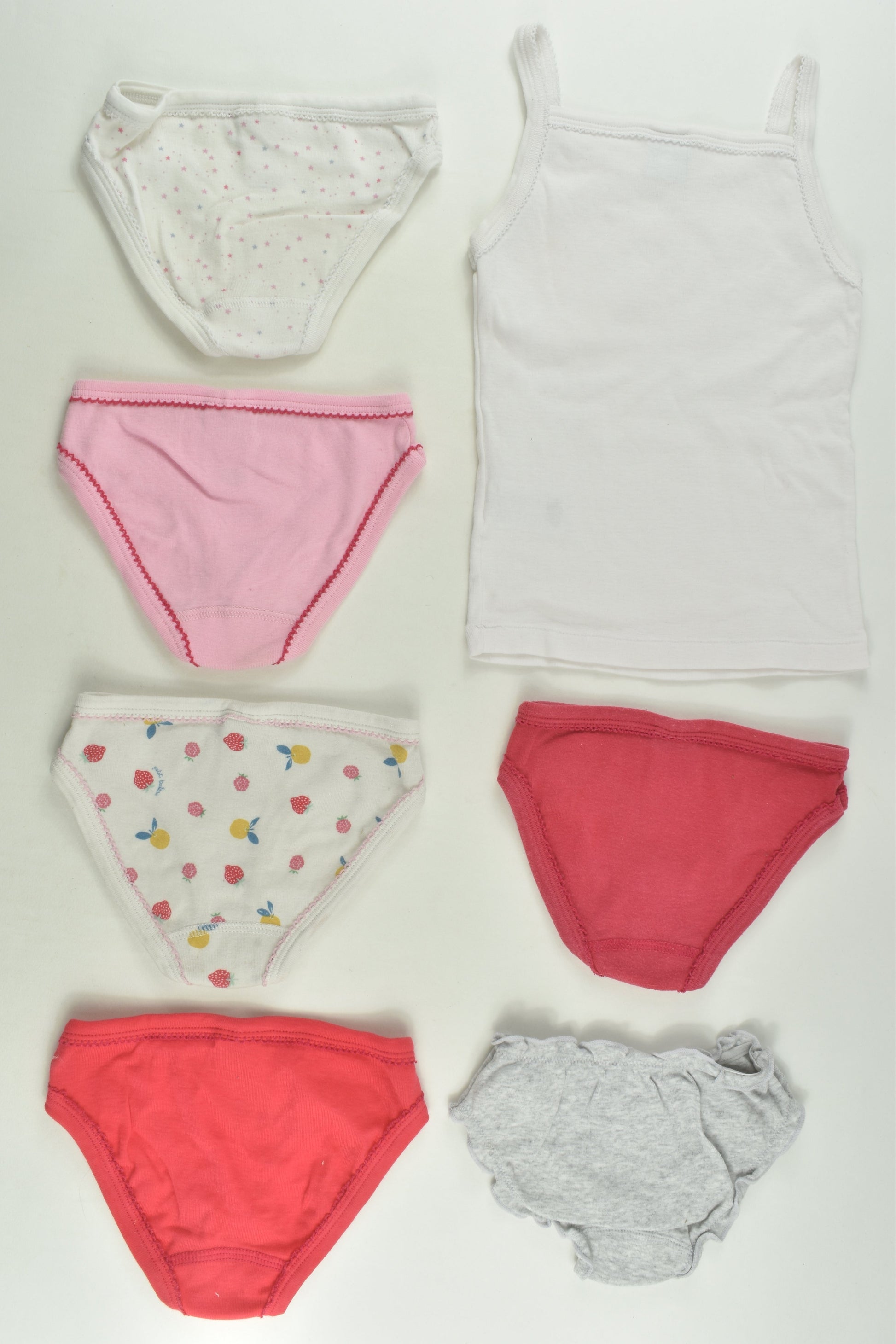 Petit Bateau Size 2 (3 years, 95 cm) Singlet and 6x Underwear