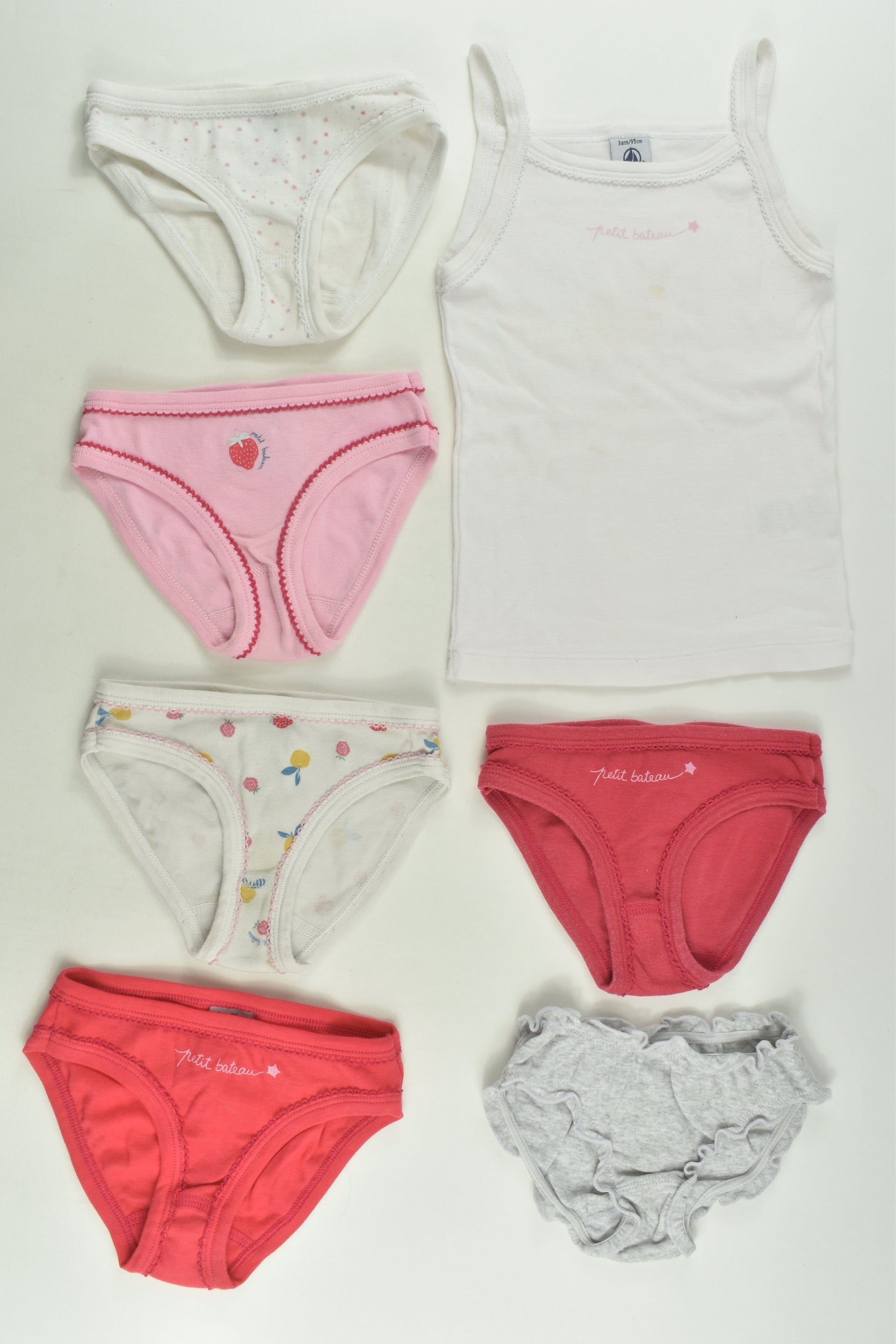 Petit Bateau Size 2 (3 years, 95 cm) Singlet and 6x Underwear