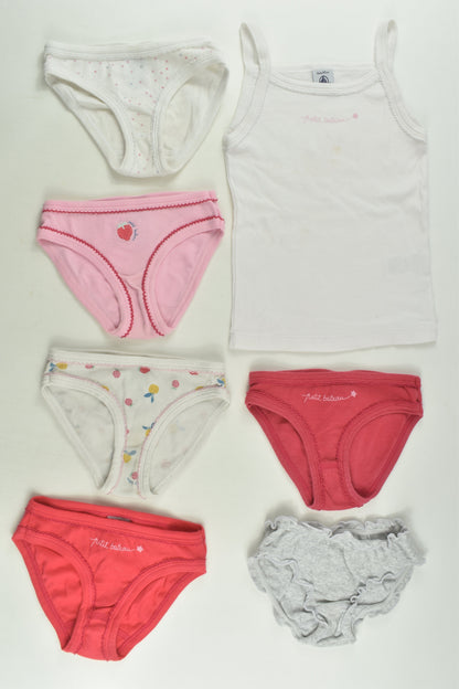 Petit Bateau Size 2 (3 years, 95 cm) Singlet and 6x Underwear